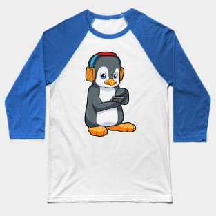 Penguin Music Headphone Baseball T-Shirt